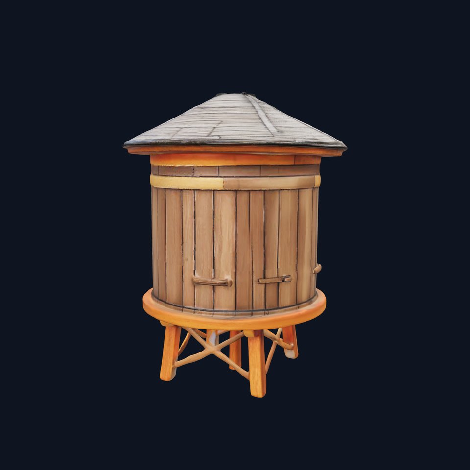 Wooden Water Tower Model Pack  Detailed Industrial Asset